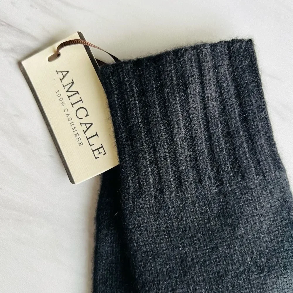 AMICALE‎ Cashmere Touch Screen Tech Knit Gloves, Luxurious, 100%, Black, NWT